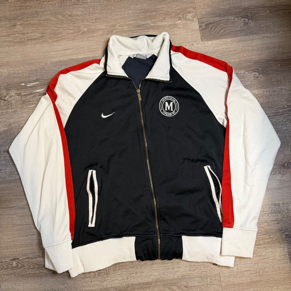 Vintage Nike Soccer Metropolitan Oval Track Jacket Mens XL Full Zip Soccer